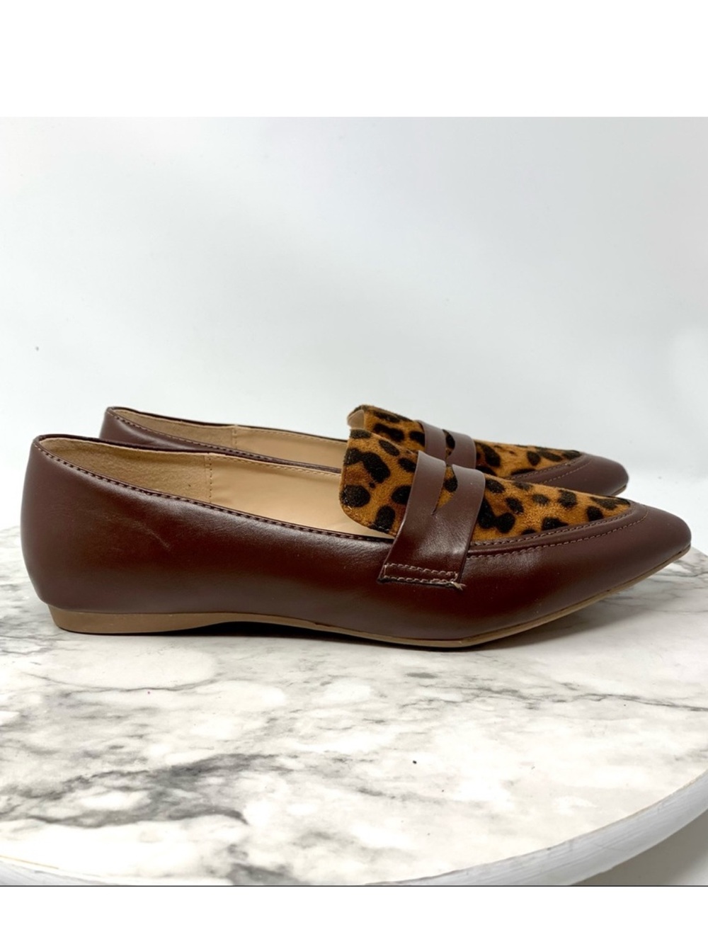 ModCloth The Cats Meow Leopard Brown Loafers 8 Classic Coquette Girl Preppy Alt